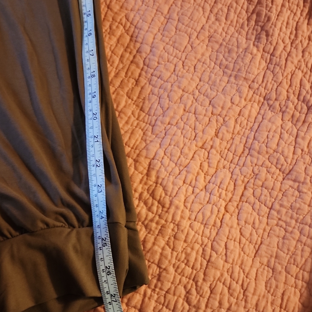 Womens Brown Elastic-Waist Jogger Pants with Zipper Pocket - Picture 7 of 7
